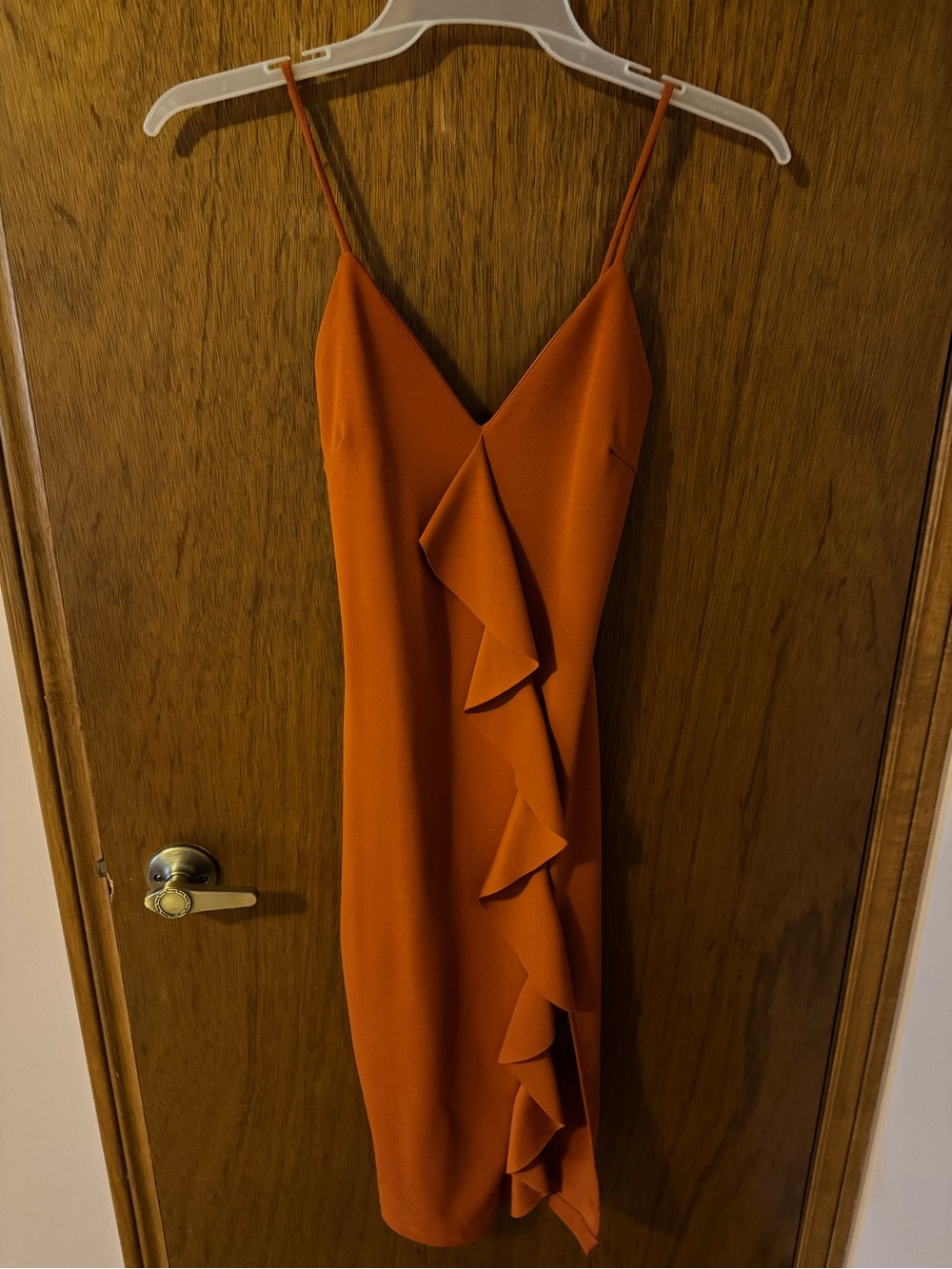Ruffle Slip Dress - Orange